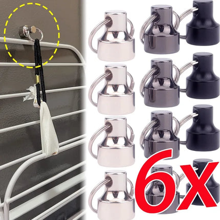 6/2pcs Magnetic Keychain Strong Magnet Carbon Steel Key Holder for Keys Organization Simple Style Outdoor Hiking Protable Tools