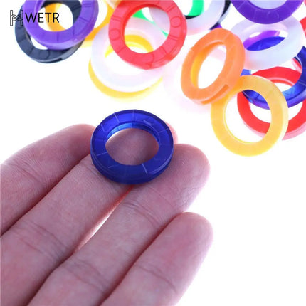 1/10pcs Mixed Color Hollow Multi Color Rubber Soft Key Locks Keys Cap Key Covers Topper Key Ring
