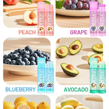 Fruit Flavor Lip Balm Set Moisturizing Lip Care Lip Balm Winter Lip Moisturizing Care Products Beauty and Health Products