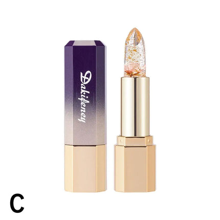 Transparent Flower Jelly Temperature Color-changing Lipstick long-lasting waterproof non stick cup  Anti-drying Lips Skin Care