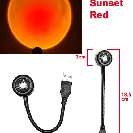USB Sunset Lamp Sunset Projector Mood Light Living Room Bedroom Night Light Indoor Decor Bar Atmosphere Photography Background