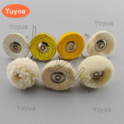 100pcs 25mm Dental Odontologia Polishing Brush Wheel Rotary Tools 2.35/3.00mm Shank Wool Goat Cotton Black Buff Dentistry Lab