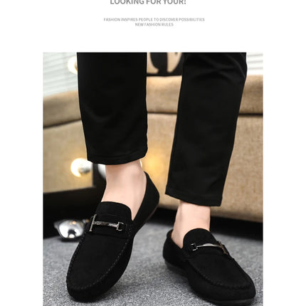 2025 Spring and Autumn driving soybean shoes business casual men's shoes versatile comfortable work shoes black and grey