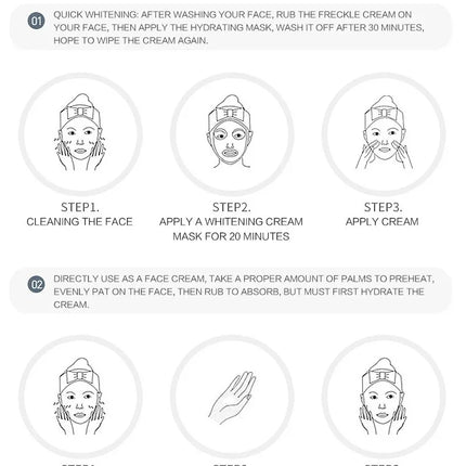 Effective Whitening Freckles Cream Remove Melasma Dark Spots Fade Melanin Pigmentation Moisturizing Brighten Skin Care Products