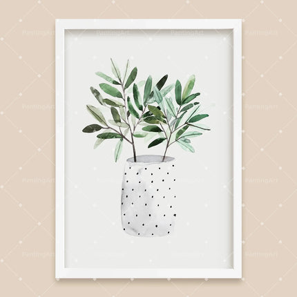 Bohemian Watercolor Tropical Plant Canvas Painting Monstera Banana Leaf Eucalyptus and Fern Art Posters Aesthetic Bedroom Decor
