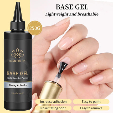 BORN PRETTY 250g Super Strong Nail Glue For False Nail Tips Press On Nails Refilled Package Base Gel Top Coat Matte Top Coat