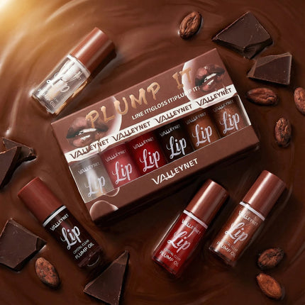 6 Pcs Moisturizing Lip Oil Set Lip Gloss, Soft Brush Tip, Long Lasting Lip Combo Set Hydrating Lip Care, Portable Travel Size.