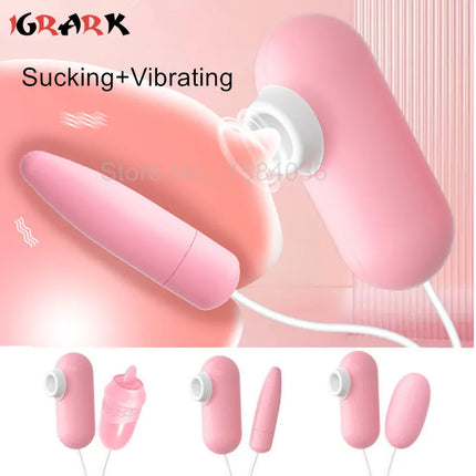 12 Speeds Double Head Jump Egg Bullet Dildo Vibrator Sucking Vibrating Balls Anal Butt Plug Adult Sex Toys For Couples Men Women