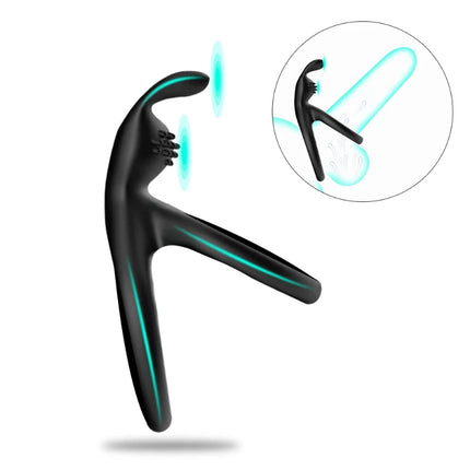 2 In 1 Men's Silicone Penis Ring Clitoris Stimulator Cock Ring Ejaculation Delay Penisring Erection Ring for Men Couples