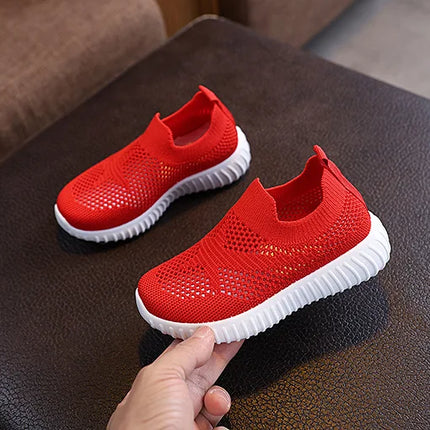 Children's Running Sneakers Boys Girls Casual Mesh Breathable Non-Slip Walking Patchwork Tennis Toddler Soft-Soled Girls' Shoes