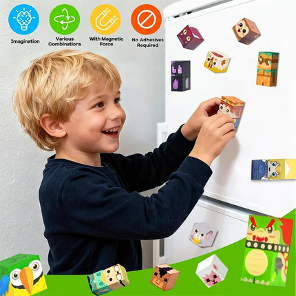 Character Magnetic Building Block Bricks Toy Mine World Stacking Set Role Model Set DIY Educational Kids Gifts for Boy Girl