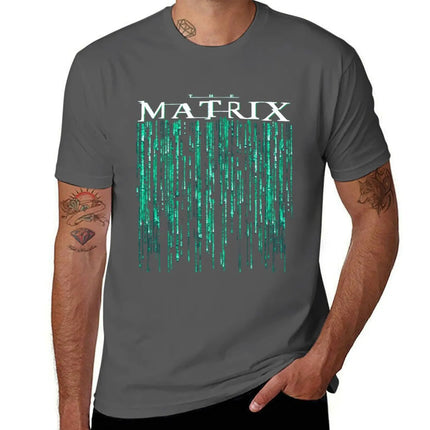 The Matrix Movie Code Logo T-Shirt heavyweights summer clothes summer tops funnys mens graphic t-shirts pack