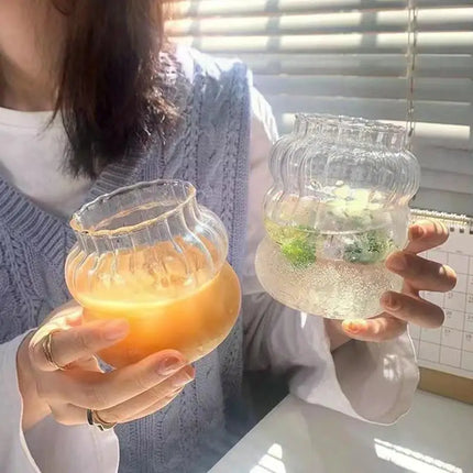 Transparent Glass Cup Exquisite Heat-resistant Tumbler Tea Juice Milk Coffee Mug Water Glasses Stripe Mug Drinkware 350ml-865ml