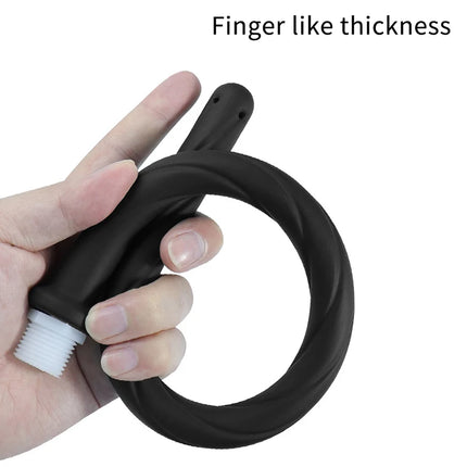 Deep Anal Plug with Washing Tube Long Silicone Buttplug Cleaning Accessory for Couples Vaginal & Anus Shower Sex Toy for Men