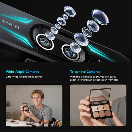 4K Webcam 1080P 60fps Web Camera EMEET C60E 4K Binocular USB Camera With RGB Light for Streaming/Gamer Video Camera for Computer
