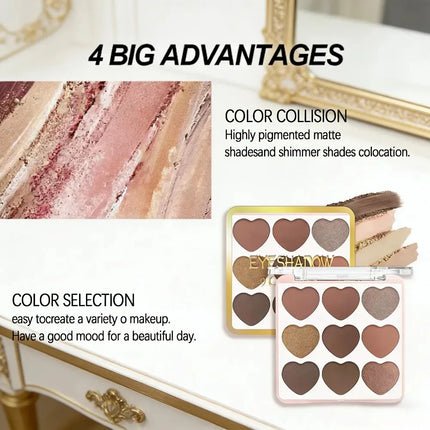 Affordable Love Holiday Makeup Set Nine Color Matte Glitter Eyeshadow Palette Waterproof Long Wear