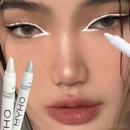 Diamond Highlight Stick Pearlescent Matte White Eyeshadow Stick Flash Eyeshadow Pen Contouring Pencil Face Brightening Cosmetics