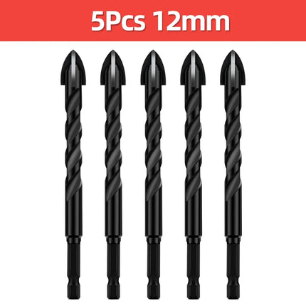 TOOLEYE Cross Hex Drill Bit Set For Concrete Porcelain Tile Glass Metal Multifunction Drill Bits Kit Power Tools Drilling Drills