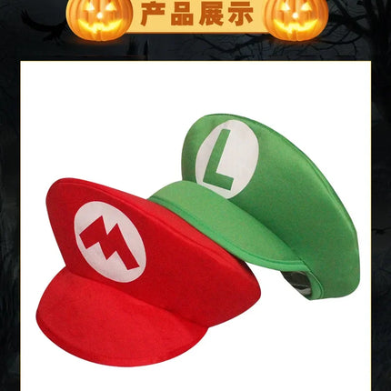 Super Mario Children Hat Peaked Cap Mario Bros Cosplay Prop Dress Up Supplies Hot Game Cute Caps Party Favors Kid Birthday Gift