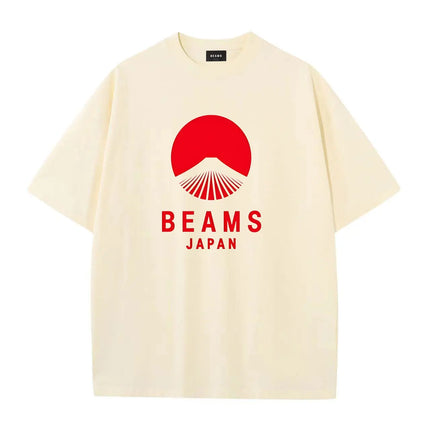 Summer cotton Japanese-style casual high-quality clothing with round neck  letter print T-shirt suitable for both men and women
