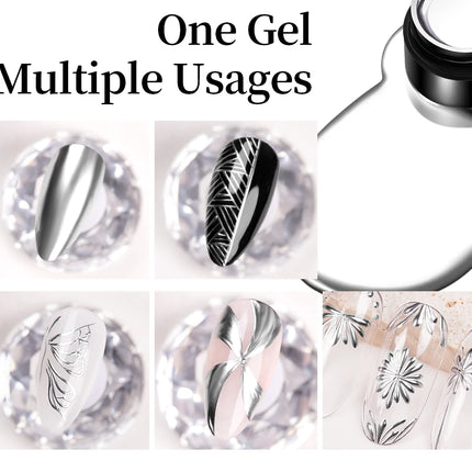 AWStorG 5ML Super Silver Metallic Gel Nail Polish Metal Effect Painting Gel Chromes Varnis Semi Permanent for Nail DIY