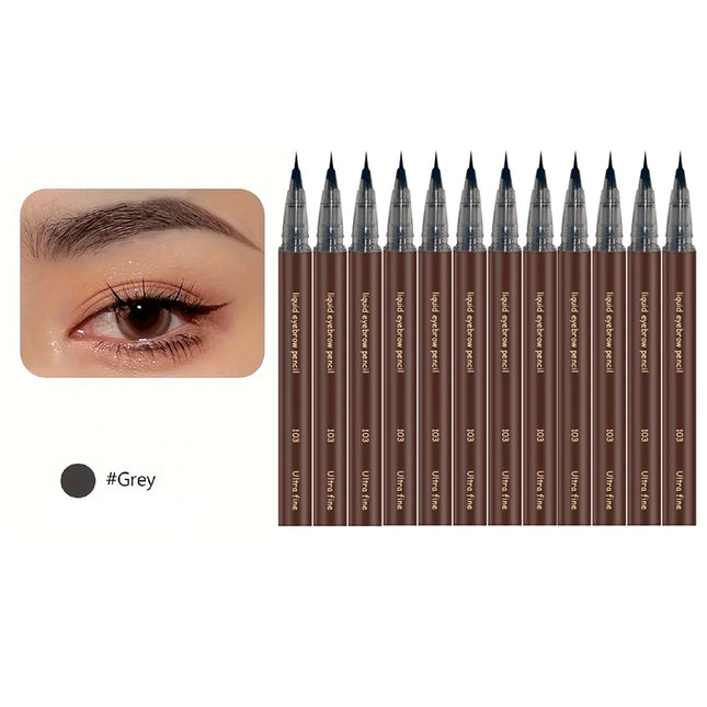 12Pcs Set Ultra Fine Extra Slim Eyebrows Pen Waterproof Professional Sweat-proof Liquid Eye Brow Pencil Long Lasting Makeup Micr