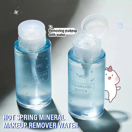 Gentle Press Pump Makeup Remover 300ml Amino Acid Cleansing Water, Deep Clean Hydrating Non-Tightening Non-Sticky Makeup Remover