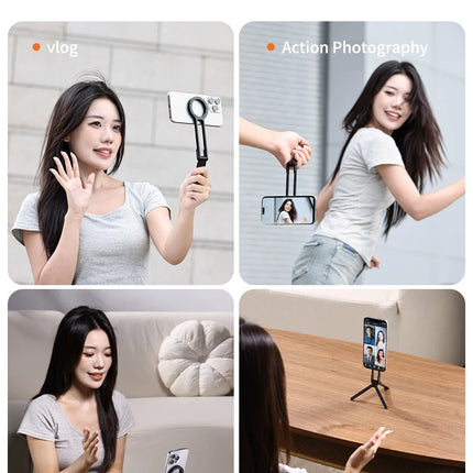 Ulanzi MA30 Carabiner-Mounted Phone Tripod for iPhone 15 14 13 12 Pro/Pro Max Dual-sided Magnet Tripod Desk Mount Phone Handle