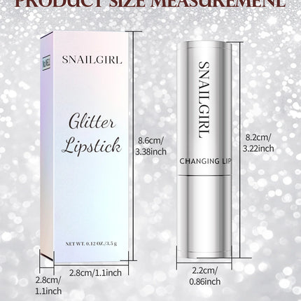 Temperature Color Changing Glitter Lipstick Waterproof Long Lasting Moisturizing Velvet Matte Lip Tint Red Pink Sexy Lips Makeup