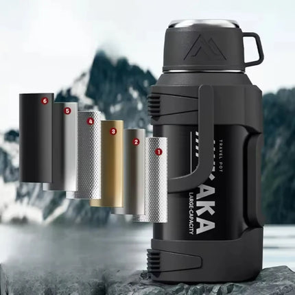 Portable Vacuum Insulated Cup Large Capacity 316 Stainless Steel Thermos Cup Outdoor Car Insulation Cooling Water Kettle