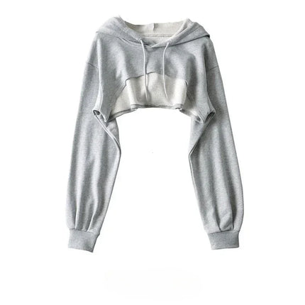 Y2k Hoodie Female Hoodie Personality Irregular Crop Ultra Short Style Long Sleeve Top Female Drop Shipping Sweatshirt Clothes