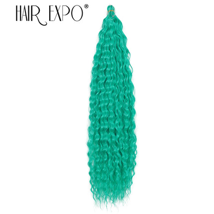 22"Ariel Curl Crochet Hair Synthetic Deep Wave Braid Hair Extension Ombre Ariel Curl Hair Soft Water Wave Twist Hair Blonde Pink