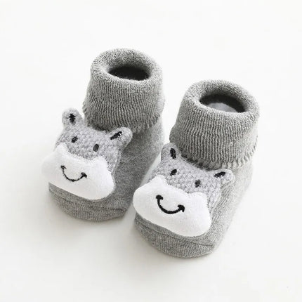 Cartoon Baby Socks For Girl Boys Rabbit Bear Anti Slip Soft Warm Winter Autumn Toddler Indoor Floor Socks For Kids
