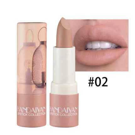 8 Colors Velvet Finish Lipstick Waterproof Long Lasting Moisturizing Non Stick Cup Nude Pink Red Lip Makeup Cosmetics