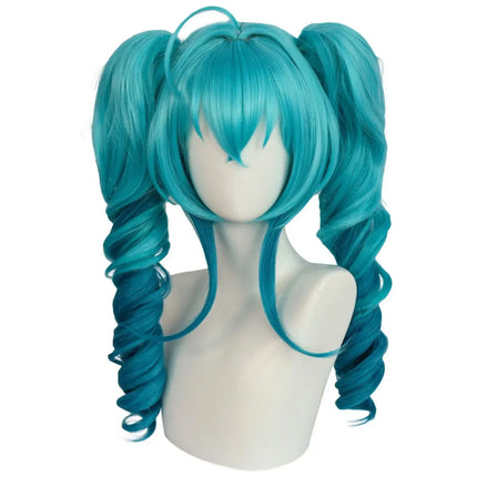 Blue Gradient Double Ponytail High Quality Synthetic Wig Virtual Singer Spiral Ponytail Wig Reality Show Wig