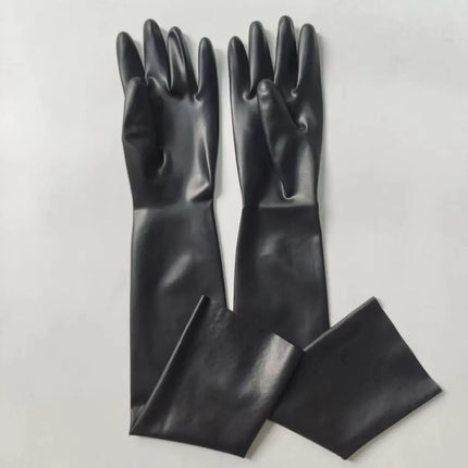 Free shipping !!! Hot Wrist seamless black / red latex opera long latex gloves fetish latex gloves