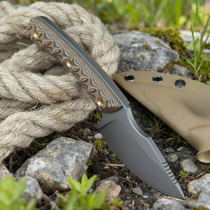 Portable Wilderness Adventure Climbing Knife Durable 8Cr13MoV Blade Outdoor Camping Straight Knife Hiking Fishing EDC Knife Gift