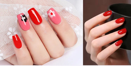 6PCS Nail Polish Not Set New Years Semi Permanent Hybrid Black Red Color Gel Polish Valentine's Popular Christmas Solid Color