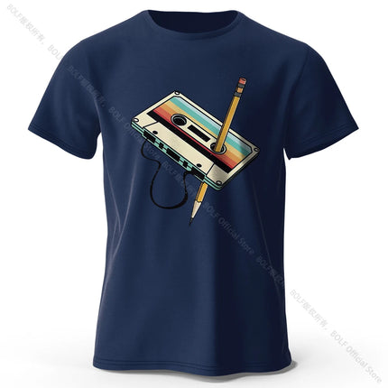 Men's Summer Essential 100% Cotton Printed T-Shirt, Soft & Breathable Round Neck Short Sleeve Tee, Unisex Casual Wear