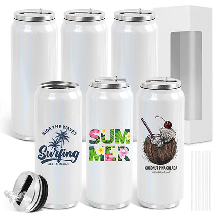 350ml 500ml Sublimation Blank Tumblers Can Stainless Steel Thermos Bottle Double Wall Insulated Cup With Lid Straw Water Bottle