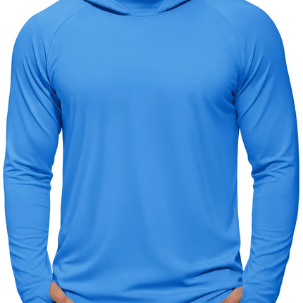 TACVASEN Men's UPF 50+ Hoodie Fishing Shirts Long Sleeve High Collar Mesh UV Sun Protection Rash Guard Swim Beach Running Hiking