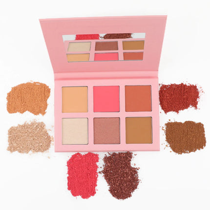 DIY 6-color Private Label Blush Highlight Powder Concealer Contour Palette Custom Bulk Waterproof Matte Makeup 3-color Package