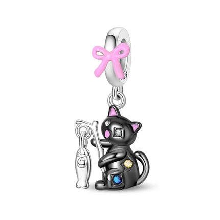 Hot Sale 925 Sterling Silver Cute Panda Beads & Penguin Dangle Charm Fit Snake Bracelet Boutique Necklace Black Pendant Gift