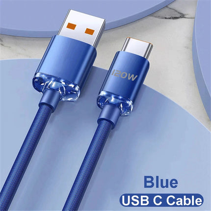 NNBILI 120W 6A Fast Charge USB Type C Quick Charge Cable For Samsung S23 Xiaomi 14 Huawei Phone Fast Charging Cable Data Cables