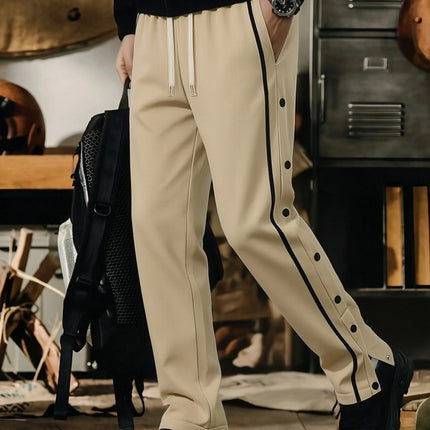 Men's Youth Tear Away Sweatpants Loose Fit Snap Button Athletic Jogger Basketball Pants with Pockets