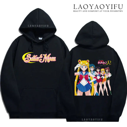 Cute Gift Sailor Moon Hoodie Casual Streetwear Harajuku Ladie Streetwear Tops Kawaii Drop Sleeves Hoody Unisex Clothing Pullover
