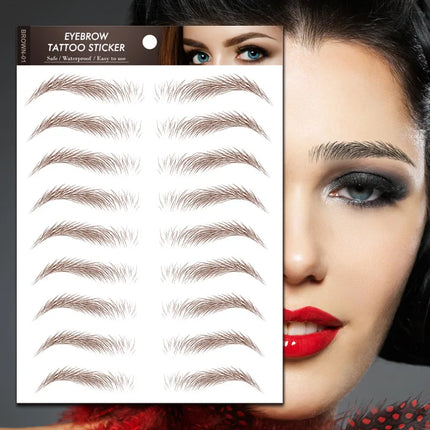 6D Hair-like Eyebrow Sticker Water-based Brow Tattoo Stickers Long Lasting Waterproof Nutural Enhancers False Eyebrows Cosmetics