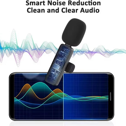 FANGTUOSI Noise-canceling microphone Wireless lavalier microphone for live streaming/YouTube/TikTok/Facebook Mic for Android