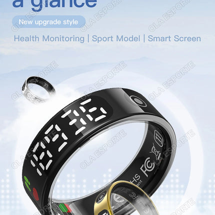 2026 New Sr08 Smart Ring LED Display Screen and Touch, Men Women, Heart Rate Health Monitoring, 5ATM Waterproof Sports Smartring