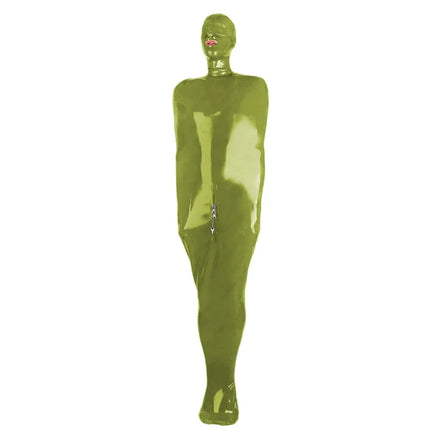 Natural & flexible adults latex bondage bag adults PVC sleeping sack open head and attached front zipper Fetish Rubber Suit